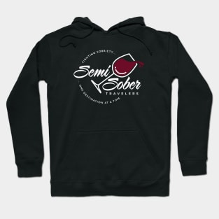 The original Semi-Sober Travelers Wine design for dark shirts Hoodie